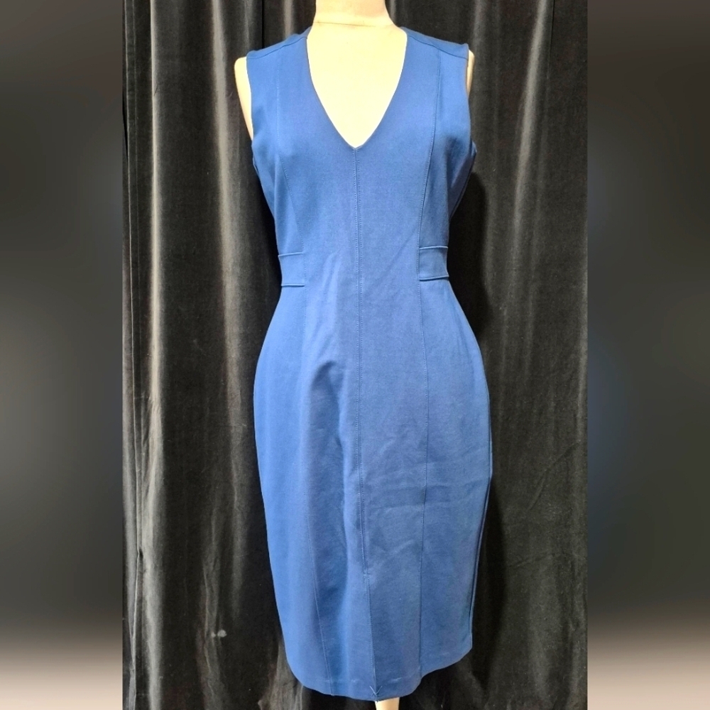 White House Black Market Elegant Blue Sleeveless Dress